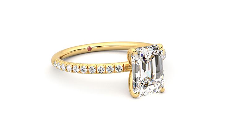 Taylor & Hart Dulcet Emerald Engagement Ring 360 degree image 6