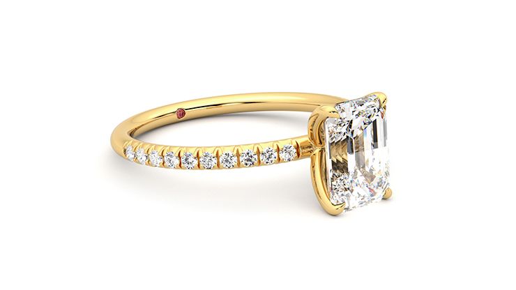 Taylor & Hart Dulcet Emerald Engagement Ring 360 degree image 7