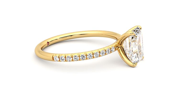 Taylor & Hart Dulcet Emerald Engagement Ring 360 degree image 9