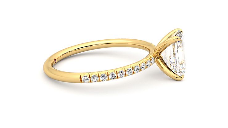 Taylor & Hart Dulcet Emerald Engagement Ring 360 degree image 10