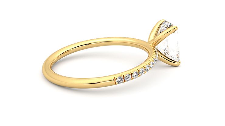 Taylor & Hart Dulcet Emerald Engagement Ring 360 degree image 12