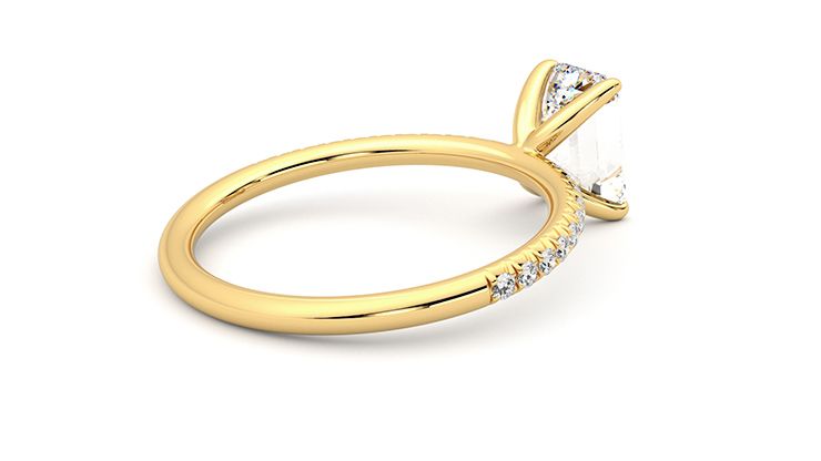 Taylor & Hart Dulcet Emerald Engagement Ring 360 degree image 13