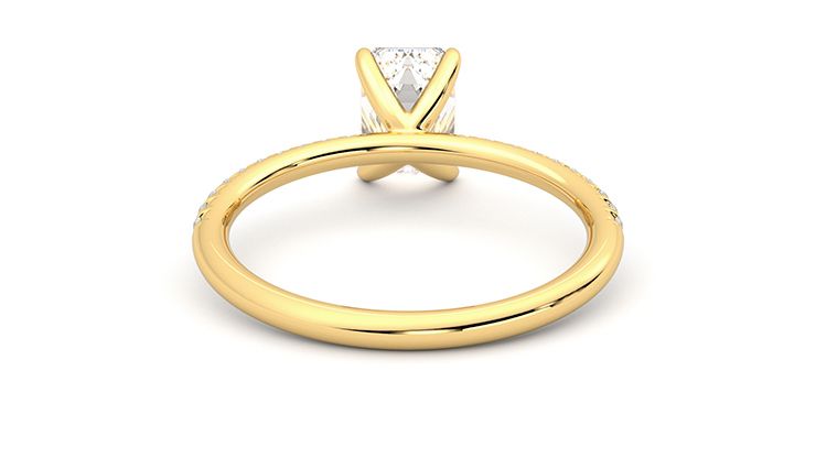 Taylor & Hart Dulcet Emerald Engagement Ring 360 degree image 16
