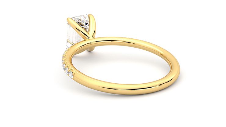 Taylor & Hart Dulcet Emerald Engagement Ring 360 degree image 18