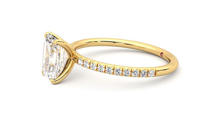 Taylor & Hart Dulcet Emerald Engagement Ring 360 degree image 23