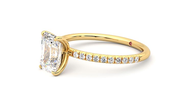 Taylor & Hart Dulcet Emerald Engagement Ring 360 degree image 24