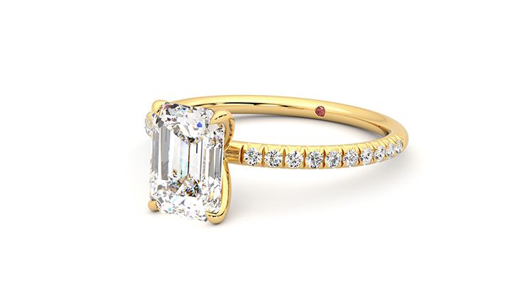 Taylor & Hart Dulcet Emerald Engagement Ring 360 degree image 26