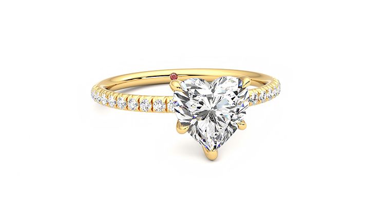 Taylor & Hart Dulcet Heart Engagement Ring 360 degree image 3