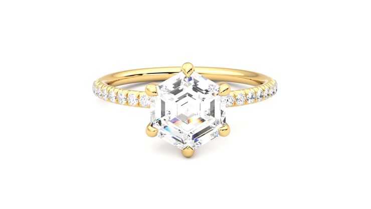 Taylor & Hart Dulcet Hexagonal Engagement Ring 360 degree image 1