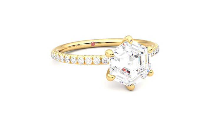 Taylor & Hart Dulcet Hexagonal Engagement Ring 360 degree image 4