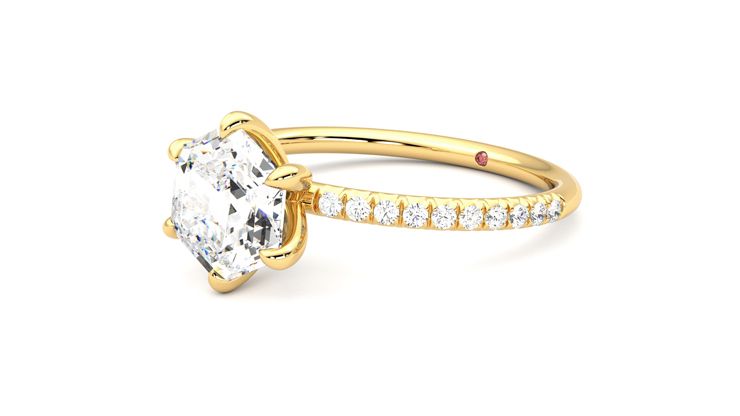 Taylor & Hart Dulcet Hexagonal Engagement Ring 360 degree image 24