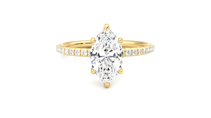 Taylor & Hart Dulcet Marquise Engagement Ring 360 degree image 1