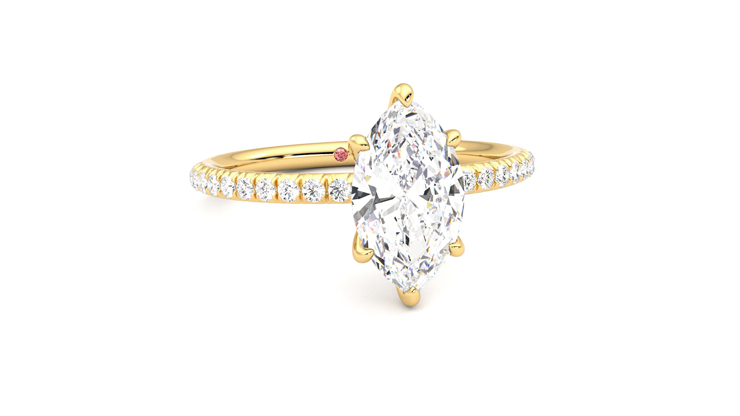 Taylor & Hart Dulcet Marquise Engagement Ring 360 degree image 3