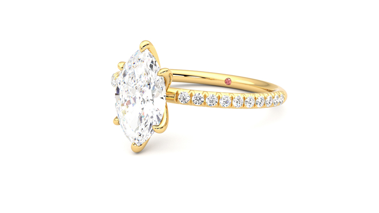 Taylor & Hart Dulcet Marquise Engagement Ring 360 degree image 25
