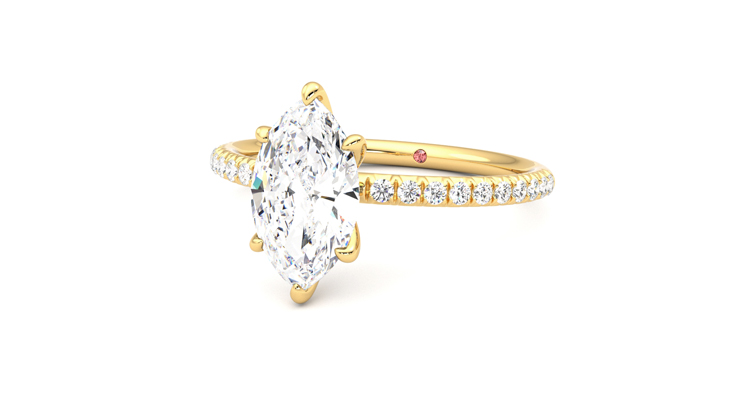 Taylor & Hart Dulcet Marquise Engagement Ring 360 degree image 26