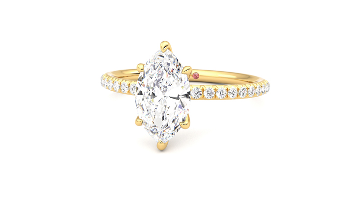 Taylor & Hart Dulcet Marquise Engagement Ring 360 degree image 27
