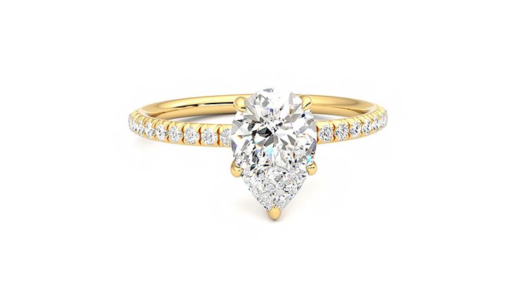 Taylor & Hart Dulcet Pear Engagement Ring 360 degree image 2