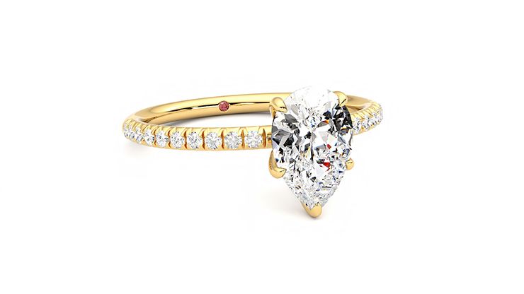 Taylor & Hart Dulcet Pear Engagement Ring 360 degree image 4