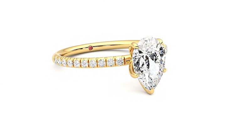 Taylor & Hart Dulcet Pear Engagement Ring 360 degree image 5
