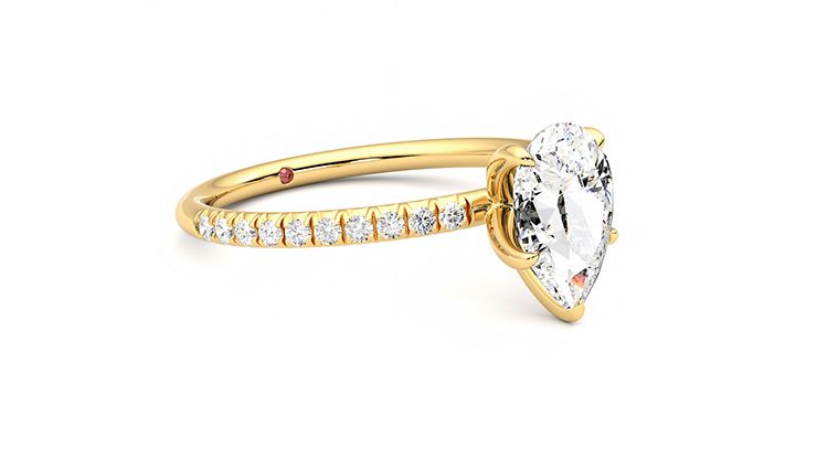 Taylor & Hart Dulcet Pear Engagement Ring 360 degree image 6