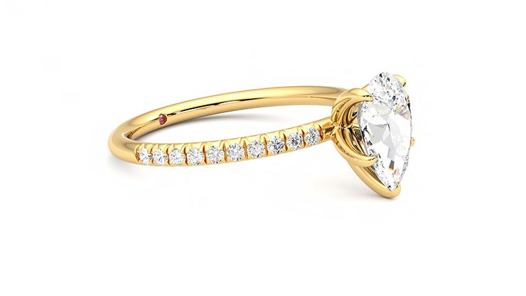 Taylor & Hart Dulcet Pear Engagement Ring 360 degree image 7