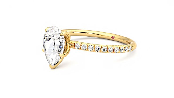 Taylor & Hart Dulcet Pear Engagement Ring 360 degree image 24