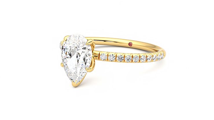 Taylor & Hart Dulcet Pear Engagement Ring 360 degree image 25