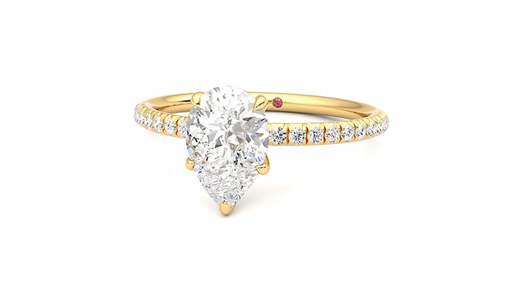 Taylor & Hart Dulcet Pear Engagement Ring 360 degree image 27