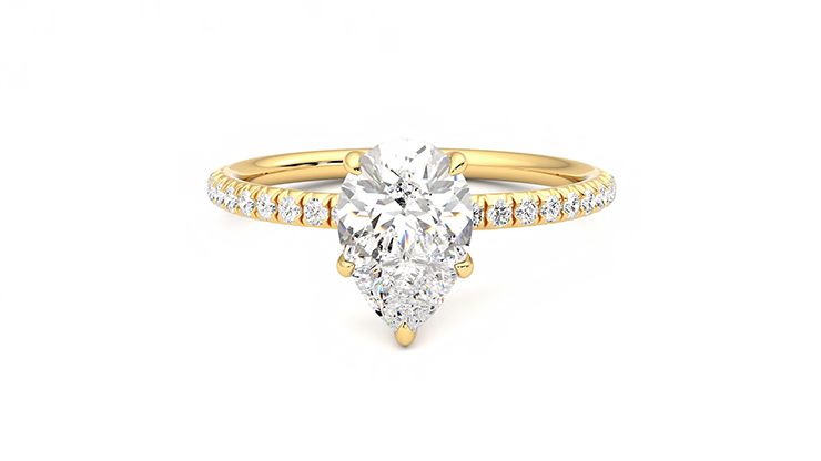 Taylor & Hart Dulcet Pear Engagement Ring 360 degree image 29