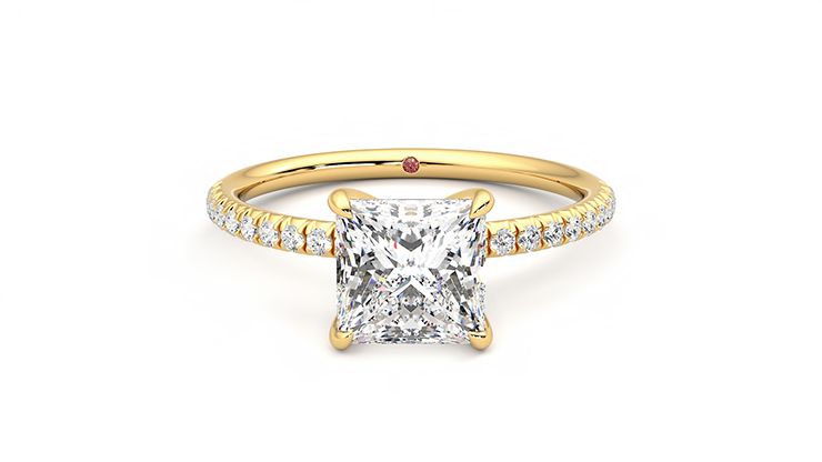 Taylor & Hart Dulcet Princess Engagement Ring 360 degree image 0