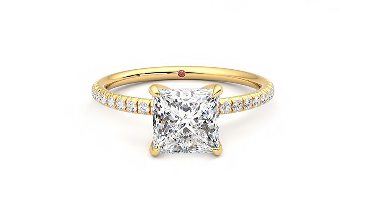 Taylor & Hart Dulcet Princess Engagement Ring 360 degree image 1