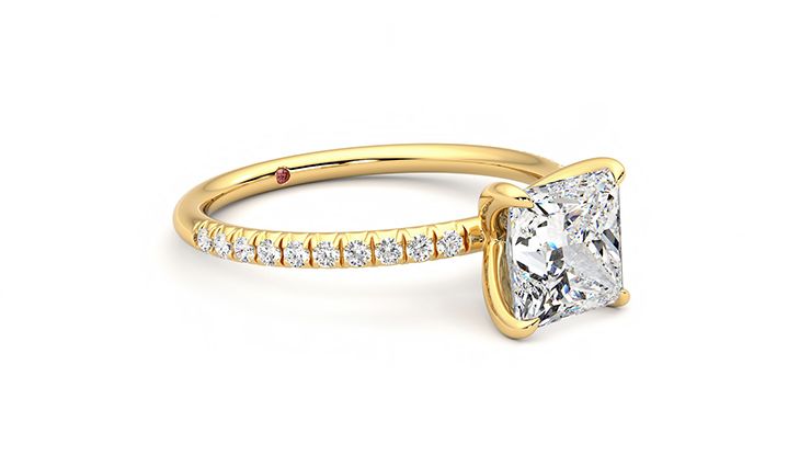 Taylor & Hart Dulcet Princess Engagement Ring 360 degree image 6