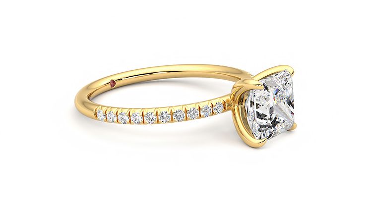 Taylor & Hart Dulcet Princess Engagement Ring 360 degree image 7