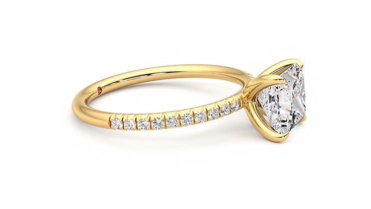 Taylor & Hart Dulcet Princess Engagement Ring 360 degree image 8