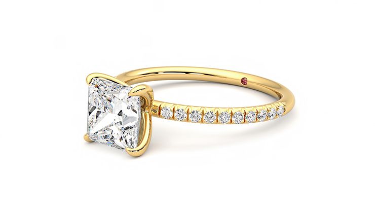Taylor & Hart Dulcet Princess Engagement Ring 360 degree image 24