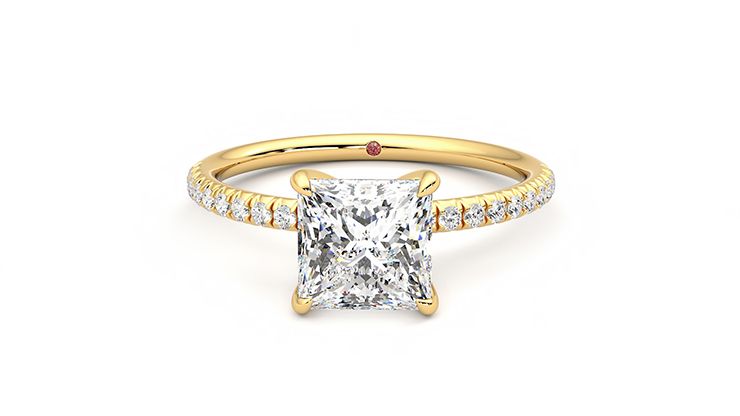 Taylor & Hart Dulcet Princess Engagement Ring 360 degree image 29