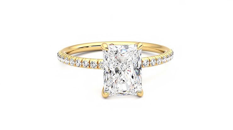 Taylor & Hart Dulcet Radiant Engagement Ring 360 degree image 2