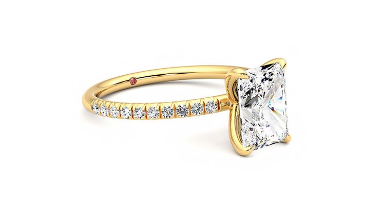 Taylor & Hart Dulcet Radiant Engagement Ring 360 degree image 6