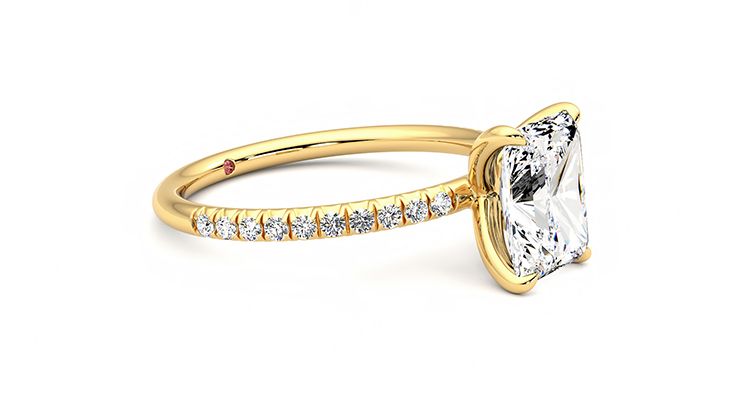 Taylor & Hart Dulcet Radiant Engagement Ring 360 degree image 7