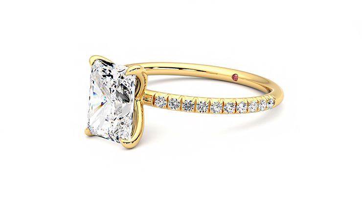 Taylor & Hart Dulcet Radiant Engagement Ring 360 degree image 24