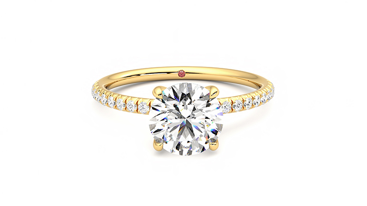 Taylor & Hart Dulcet Round Engagement Ring 360 degree image 1