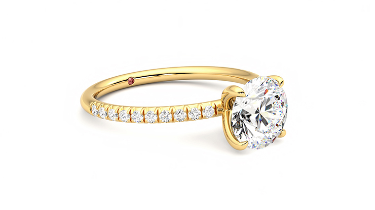 Taylor & Hart Dulcet Round Engagement Ring 360 degree image 6