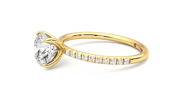 Taylor & Hart Dulcet Round Engagement Ring 360 degree image 22