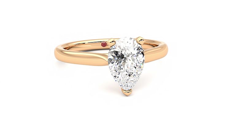 Taylor & Hart Eden Pear Engagement Ring 360 degree image 3