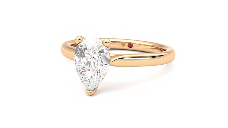 Taylor & Hart Eden Pear Engagement Ring 360 degree image 26