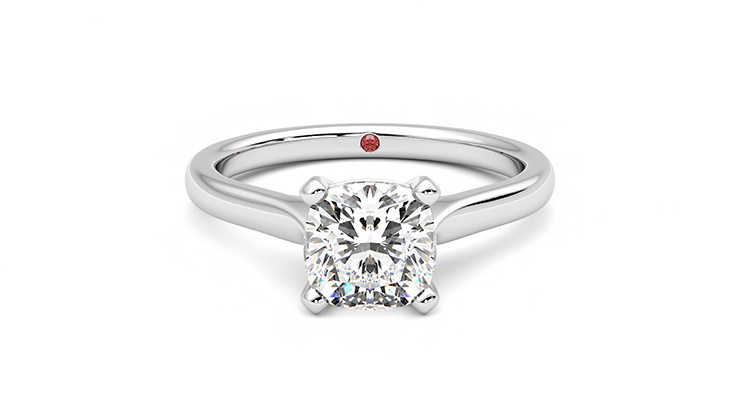 Taylor & Hart Eden Cushion Engagement Ring 360 degree image 0