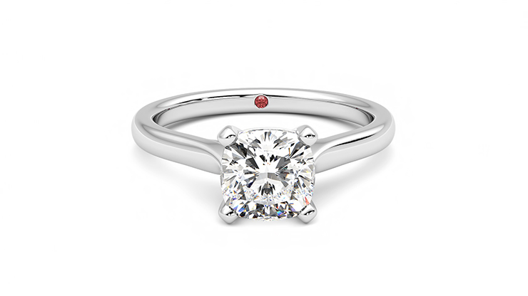 Taylor & Hart Eden Cushion Engagement Ring 360 degree image 1