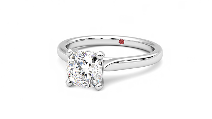 Taylor & Hart Eden Cushion Engagement Ring 360 degree image 26