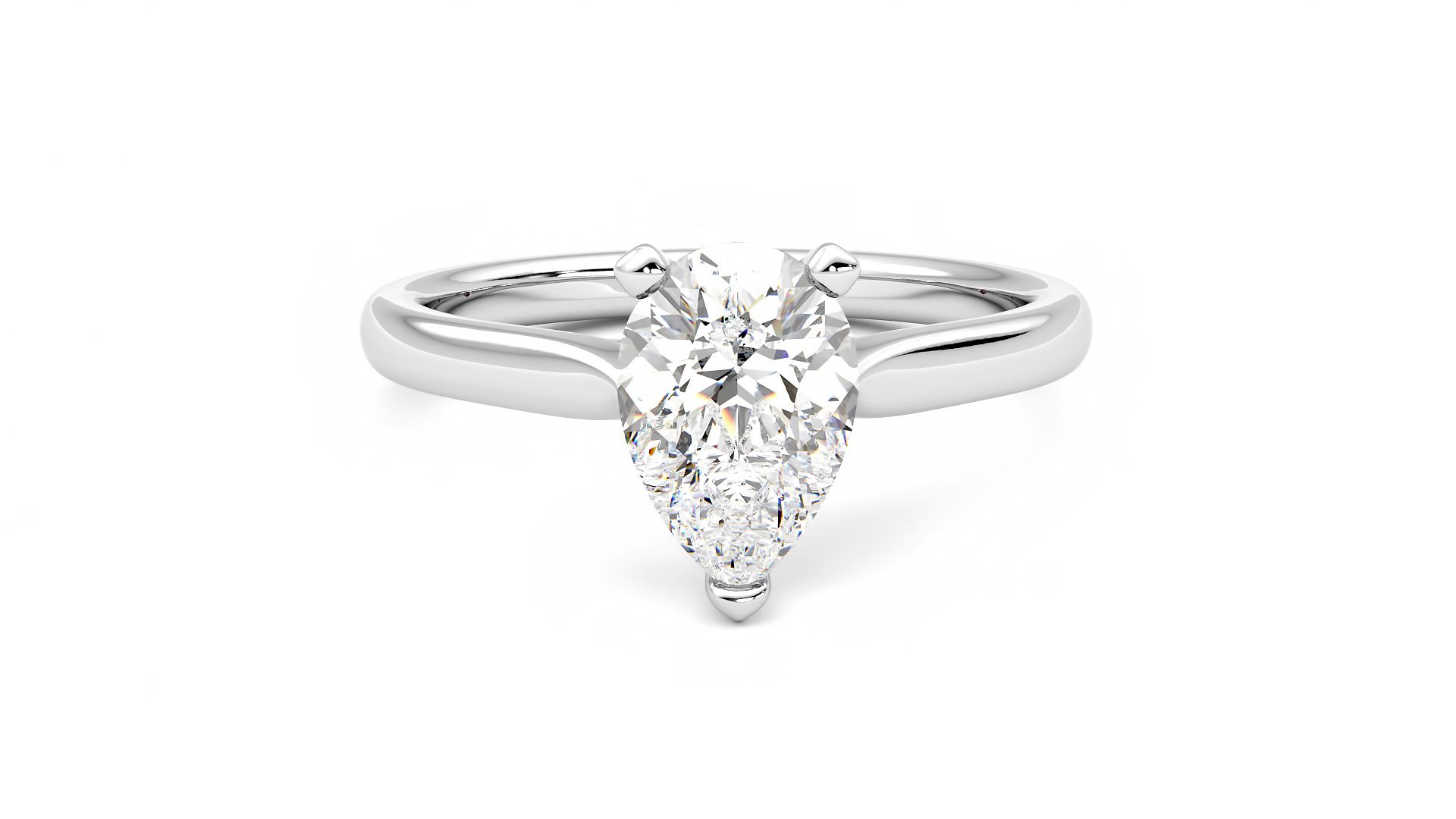 Taylor & Hart Eden Pear Engagement Ring 360 degree image 1