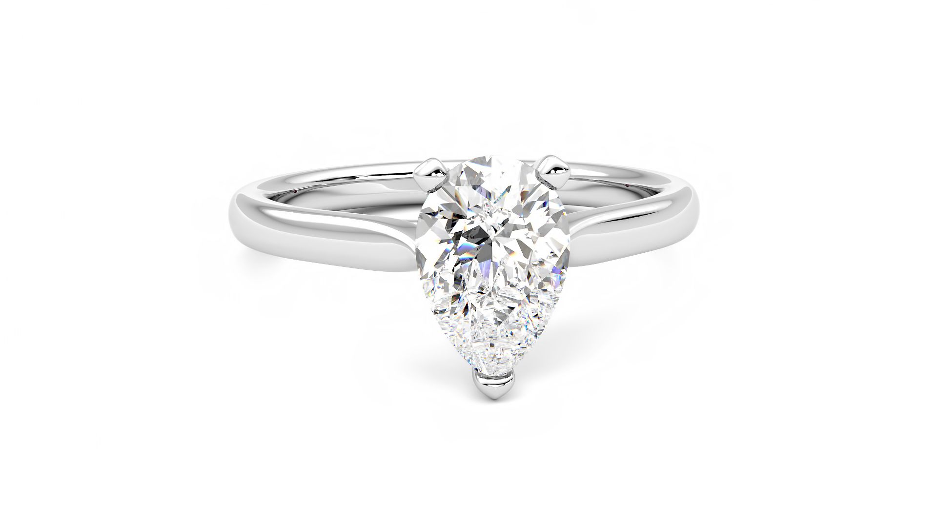 Taylor & Hart Eden Pear Engagement Ring 360 degree image 2